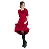 Burgundy Midi Breastfeeding Dress - Stylish Mum