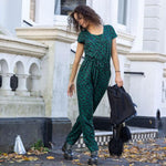 Grace Green Leopard Breastfeeding Jumpsuit - Stylish Mum