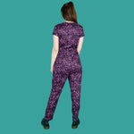 Pre Order Purple Leopard Breastfeeding Jumpsuit - Stylish Mum