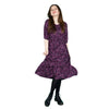 Purple Leopard Midi Breastfeeding Dress - Stylish Mum