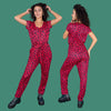 Red Leopard Breastfeeding Jumpsuit - Stylish Mum