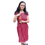 Red Leopard Print Breastfeeding Dress - Stylish Mum