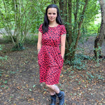 Red Leopard Print Breastfeeding Dress - Stylish Mum