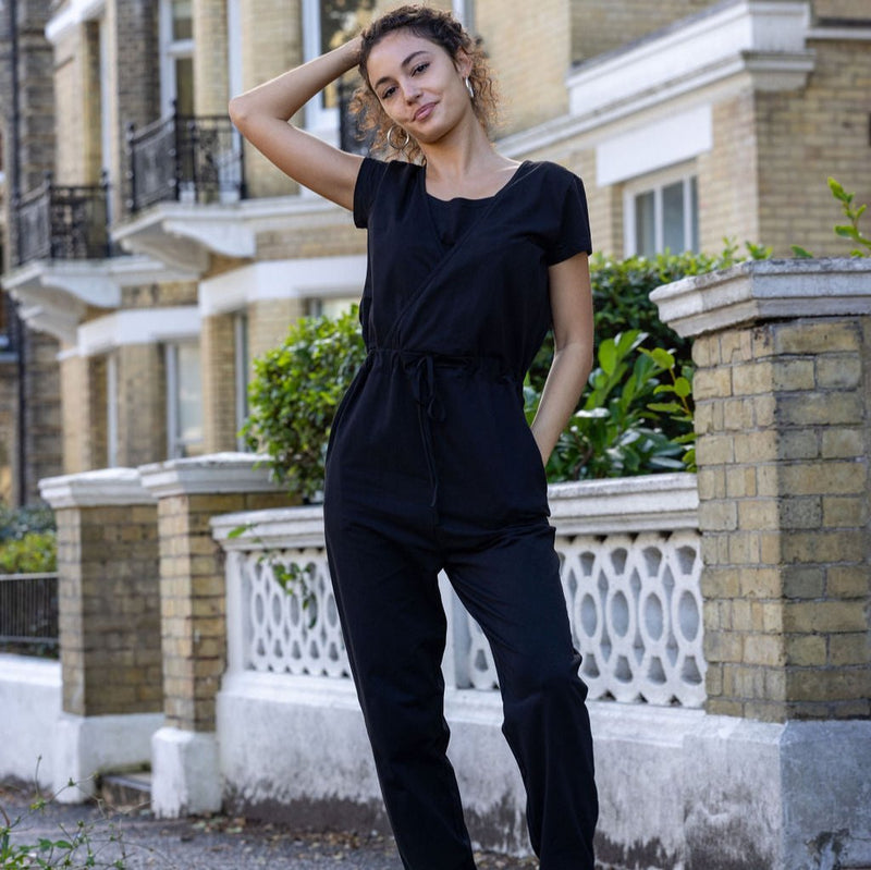 Stylish Black Breastfeeding Jumpsuit - Stylish Mum